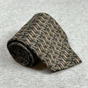 Vintage Daniel Hechter Silk Necktie Made in USA Abstract Green Print Classic Tie